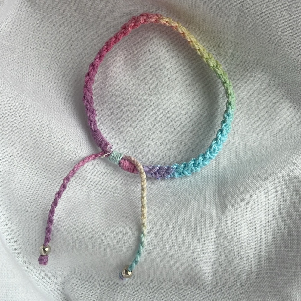 NANTUCKET Pastel Rainbow Adjustable Anklet